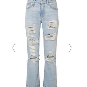 R13 Thrashed Straight cut Jeans